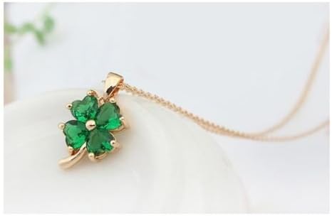 Crystalline Azuria Women 18K Gold Plated Zirconia Crystals Lucky Four Leaf Clover Pendant Necklace 18 inches for Women - Image 8