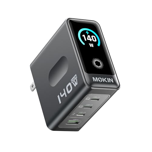 Laptop Charger, GaN 140W USB C Charger PD3.1 PPS 4-Port Multi-Device Fast Charging, USB C Power...