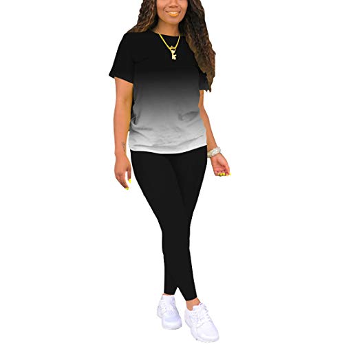 Nimsruc Biker Short Sets Women 2 Piece Outfits Summer Short Sleeve Jogger Tracksuit - Image 3