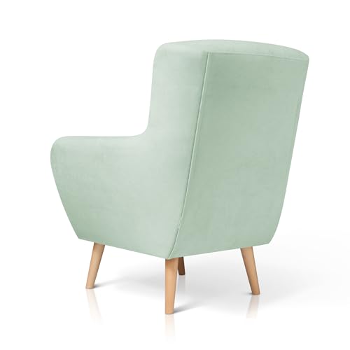 Miniatura 4 de Suenoszzz-Especialistas Del Descanso Butaca Nórdica Izan De Una Plaza, Sillón Tapizado En Tela Antimanchas Color Verde Agua
