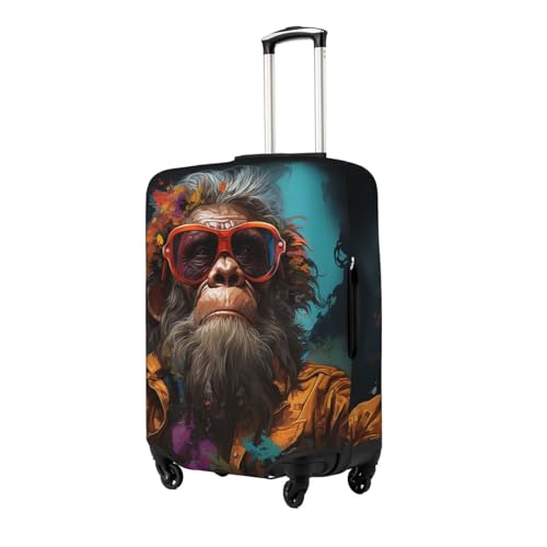 Gorilla Hippie Cool Elastic Travel Luggage Cover Travel Suitcase Cover for Trunk Case 19''-32'' Luggage Protective Cover2