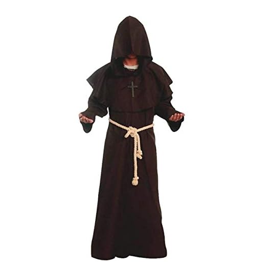 Gothden Medieval Renaissance Friar Cowl Robe Hooded Monk Robe Costume