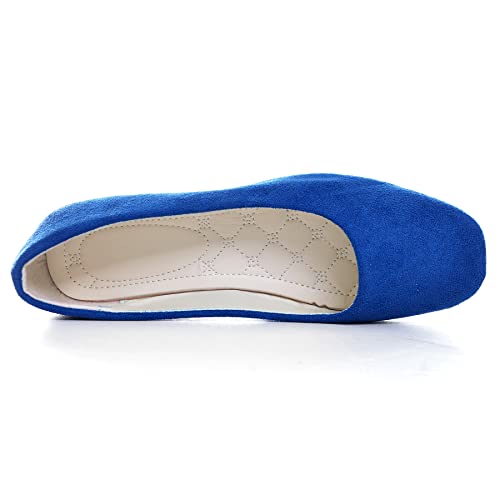 Image of ChaiRong Zhou Women Square Toe Ballets Flats Comfort Slip On Walking Shoes for Driving