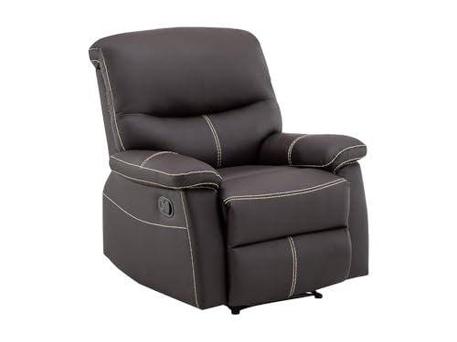 Venta Unica   Sillón Relax de Piel sintética Marrón Canby