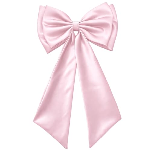 CREATCABIN Nœud Papillon Rose Amovible Grand Modèle Nylon Satiné pour Robe Mariée Ceinture Traîne Nœud Papillon avec Longue Queue Idéal pour Décorer Un...