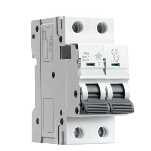 Disjoncteur MCB GYM9 2P 6A pour rail Din avec capacité de coupure 6KA type AC