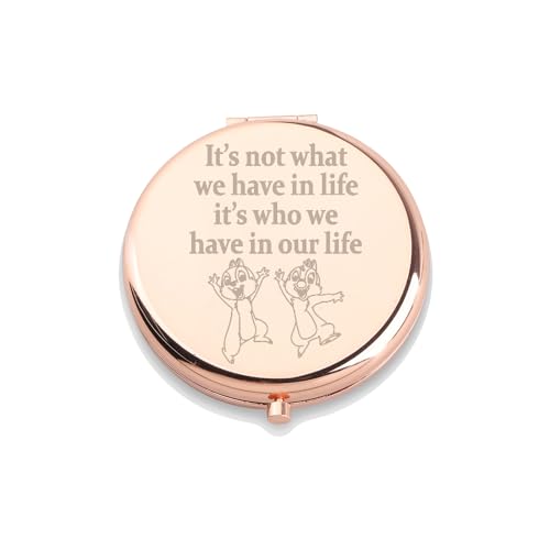 WUSUANED Chip Makeup Mirror It Not What We Have in Life It Who We Have in Our Life Mirror Dale Fan Gift Cartoon Inspired Gift Squirrel Lover Gift