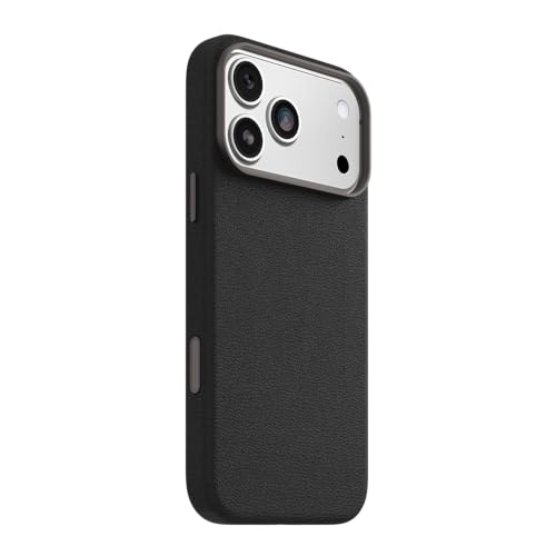 Image of OtterBox iPhone 17 Pro Max Symmetry Series Cactus Leather Case - Noir Ash - Black - Slim, Premium Protective iPhone Case