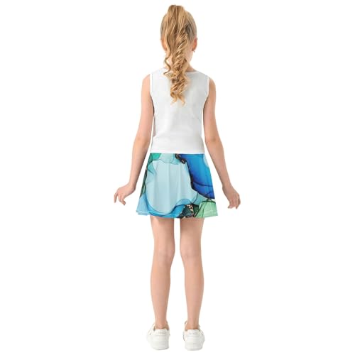 Athletic Shorts for Girls Skorts Watercolor Teal Tennis Skirts Toddler Toddler Butterfly 3t4