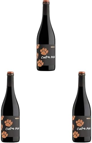 Cuatro Pasos Vino tinto mencía DO Bierzo 750 ml (Paquete de 3)