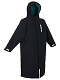 Two Bare Feet Unisex Waterproof Horse Riding Changing Robe – Warm, Windproof, Oversized Poncho for Equestrian Sports, Outdoor Riding, Beach & Camping – Hooded Coat (Medium, Black/Sea Green) - Image 2