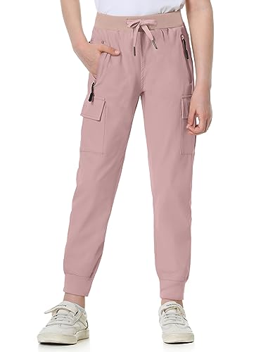 Image of EXARUS Girls Hiking Cargo Pants Joggers Teen Quick Dry Lightweight Slim Fit | Tween Youth Camping Pants Kids Hip Hop Dance Athletic Tapered Lightweight Track Safari Drawstring Woven /Knit 6-14Y