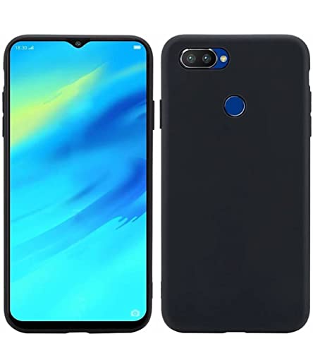 Image of Mobile Back Cover Case for Oppo F9 (Silicone Case|CameraProtection|Black SC1510)