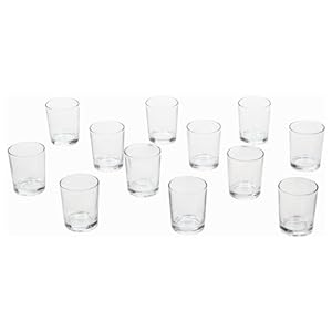Hosley 24-Pack Crystal Clear Glass Tea Light Holders, 2.5” Dia, Elegant for Weddings, Parties, Spa, Home Decor, Events, Gifts, Durable, Value Pack