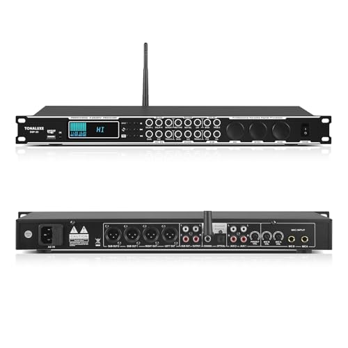 Karaoke Processor System, Digital Pre-Stage Effector Vocal Effects Preamp KTV Mixer Equalizer with...