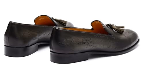 Santimon Mens Loafers Dress Casual Slip-On Tassel Loafer Fashion Wedding Tuxedo Moccasin Genuine Leather Formal Business Penny Loafers Comfortable Slipper Shoes for Men4