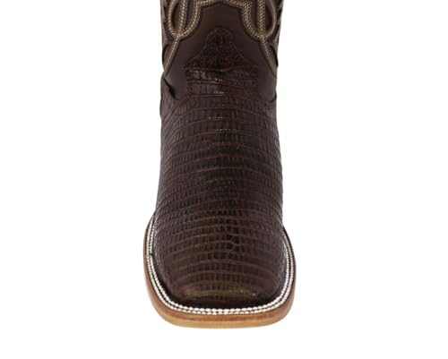 Texas Legacy Mens Brown Cowboy Boots Teju Lizard Print Leather Square Toe4