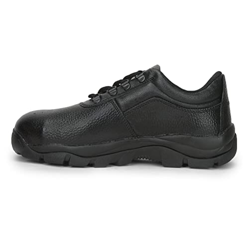 Image of Liberty Freedom Armour-ST Lacing Safety Shoes for Men with Leather Upper | Rubber Sole | Padded Foam Insole| Anti-Skid | Shock Absorber | Water Resistance | Comfortable for All Weather (Black - 5.5)