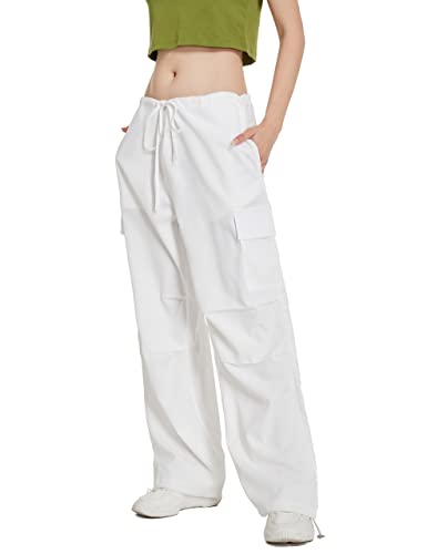 Parachute Pants for Women,Y2K Pants,Low Waisted Wide Leg Pants for Women Casual Pants Loose Fit-2023 Trendy2