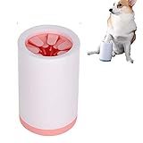 Hmpet Detergente per Zampe per Animali Domestici, Detergente per Zampe di Cane in Silicone, Detergente per Zampe di Cane Portatile per Cani Gatti Massaggi Cura Artigli sporchi,Rosa,L:9.6 * 14.9CM