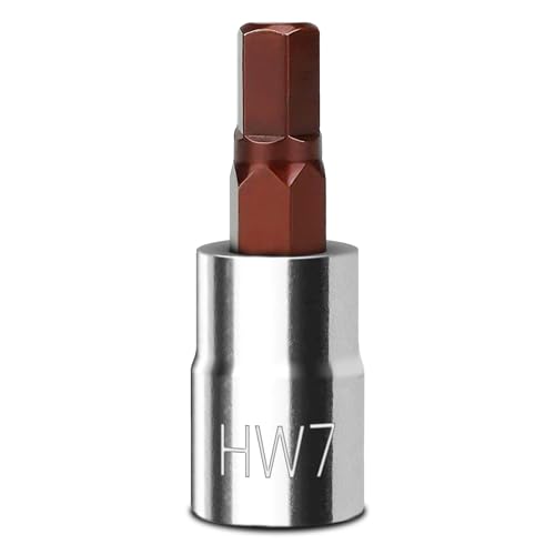 BLACKROBOT 7 mm Hex Bit Socket, 3/8 Inch Drive HW7 Allen Key Socket, Metric, Full Polished, S2 Steel Head Made For Repairing
