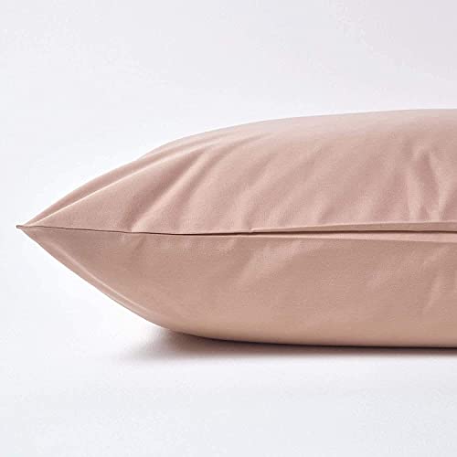 HOMESCAPES 1000 Thread Count Egyptian Cotton Beige 60 x 60 cm Pillowcase Euro Size Luxury Pillow Case, Moonlight Beige - Image 2