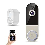 MeshSear Wireless Doorbell Camera with Rechargeable Battery, 1080P Resolution, 2-Way Audio, Night Vision, AI Human Detection, Cloud Storage, 2.4G WiFi