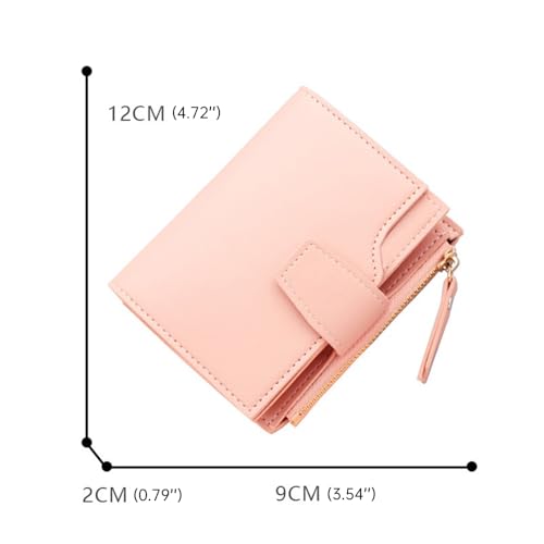 Small Wallet Women Blocking Soft Leather Bifold Compact Card Holder Wallet for Women with Zipper Coin Pocket2