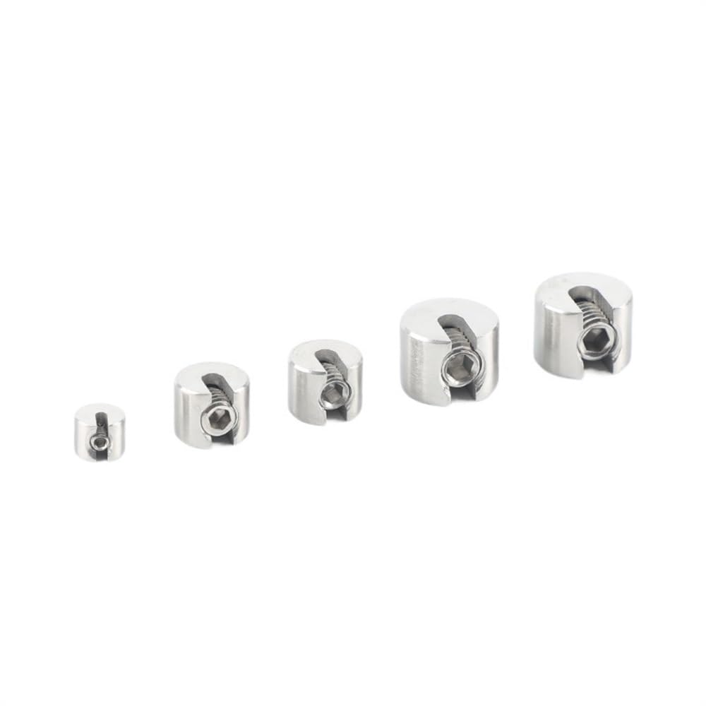 Morsetti Per Fune SGYM 10 Pezzi in Acciaio Inossidabile 316 2/3/4/5/6 Mm Morsetto for Fune Metallica con Arresto Piccolo Singolo Perno Morsetto for Fune Metallica Morsetti Per I Cavi(Misurare:5mm)
