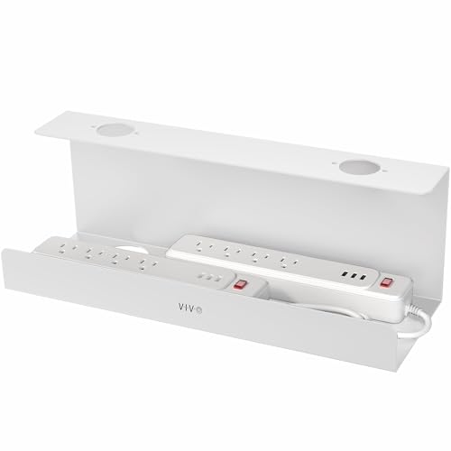 VIVO Under Desk 17 inch Extra Deep Cable Management Tray, Power Strip Holder, Cord Organizer, Wire Tamer for Office and Home, White, DESK-AC16-1CW