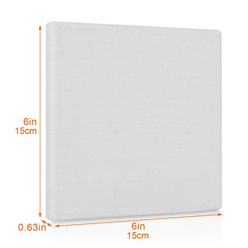 Starvast Mini Canvas Panels 6 X 6 Inch Pack Of 12, Small Cotton Pre Stretched Canvas Boards For Artists, Students & Kids Painting Acrylics Oil Projects #TOP1