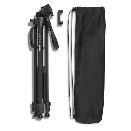 Hama Kamera Stativ (Kamerastativ & Fotostativ f&uuml;r Smartphone & Kamera, Tripod Smartphone, Handystativ, 3-Wege-Kopf, Schnellwechselplatte, h&ouml;henverstellbar 58-153 cm, bis 3 kg, mit Tasche)