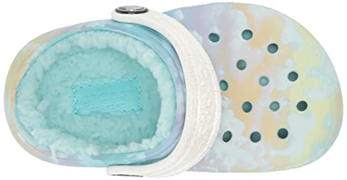 Image of Crocs Unisex Child Kids' Classic Tie Dye Lined | Kids' Slippers Clog, Cloud Ombre, 6 Big Kid US