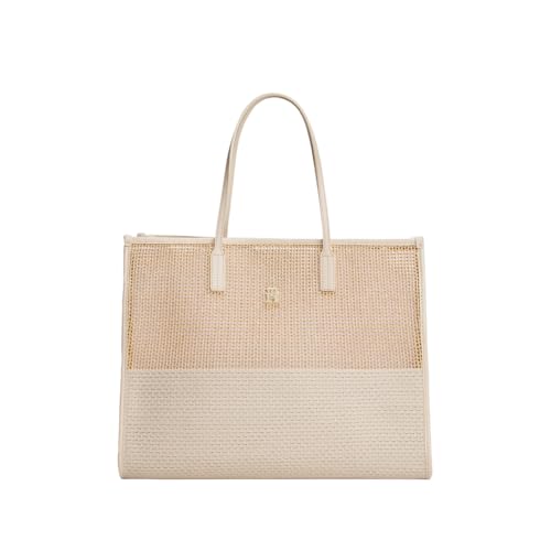 Tommy Hilfiger Womens Woven Summer Tote, CLASSIC BEIGE