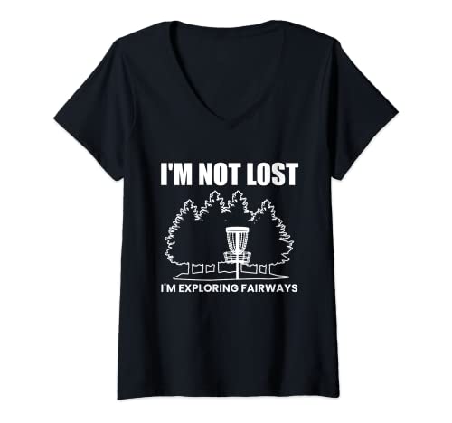 Womens Im Not Lost Im Exploring Fairways Disc Golf V-Neck
