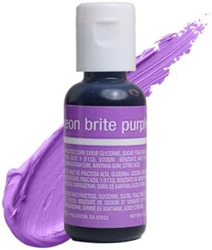 Neon Brite Purple Liqua-Gel® Food Coloring | Vibrant Color | Professional-Grade Dye for Icing, Frosting, Fondant | Baking & Decorating | Fade-Resistant | Easy-to-Use | Made in USA | 0.70 oz