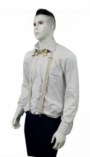 Image of Men's Suspenders Bowtie Set Elastic Y Shape Style Women's Suspenders Bowtie For Wedding&Formal Events