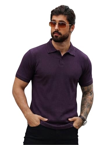 Image of TOPLOT Men's Polo T Shirt | Half Sleeve Design | Comfortable Fit Wear | Stylish Casual Look | Breathable Feel |Modern Style | Easy Movement | Casual & Everyday Wear (5280)