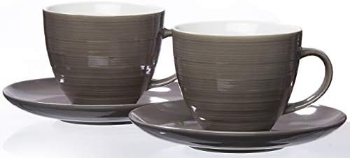 Ritzenhoff & Breker Zestaw do cappuccino Suomi, 4-częściowy, taupe, po 230 ml, porcelana