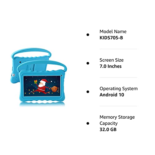 Kids Tablet 7 Inch Toddler Tablet For Kids Edition Tablet With Wifi Dual Camera Children’s Tablet For Toddlers 32Gb Android 10 With Parental Control Shockproof Case Google Play Youtube Netflix (Blue) #TOP6
