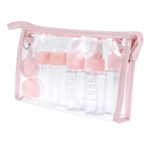 FRCOLOR 1 Juego 11 Piezas Botellas Para Loción Perfume Cosmético Exprimir Botellas Para Champú Botellas Recargables Botellas De Viaje Botellas Para Lavado De Cara Rosa