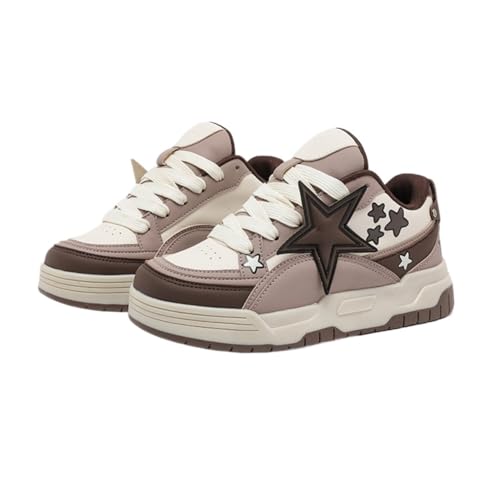 Star Shoes Chunky Sneakers Colorful Platform Cute Laces Up Athletic