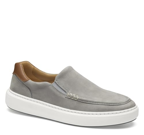 Johnston & Murphy Anders Moc Toe Casual Slip On Sneaker, Gray Nubuck, 11 M