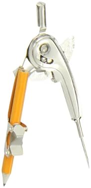 AMAZON - School Smart 081885 Long Point Ball Bearing Compass, Draws Circles Up to 12″ (Pack of 12),Silver,Chisel Tip