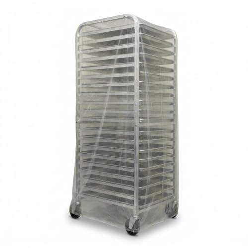 Image of FSE Disposable Commercial Grade Sheet Pan /Bun Pan Rack Covers, 20.25 inch W x 26 inch D x 69 inch H, Clear, 50 Count