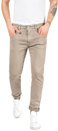 Replay Herren Jeans Anbass Hyperflex Stretch, Braun (Sand 020-1), 33W/30L – Ansicht 1