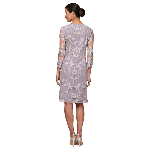 Alex Evenings Women's Midi Scoop Neck Shift Dress with Jacket (Petite and Regular)2