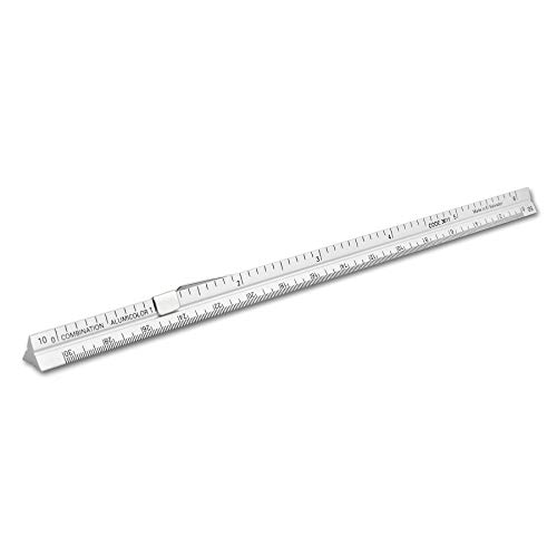 Image of Alumicolor 3611-1 Aluminum Combination Pocket Scale With Clip, 6IN, Silver