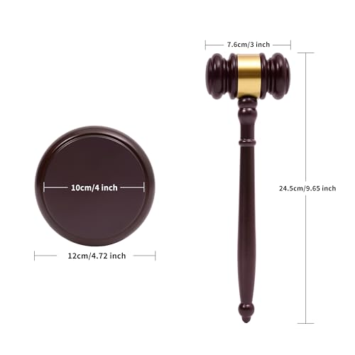 Apexstone Wooden Gavel and Sound Block Set for Lawyer Judge Auction Sale Gift