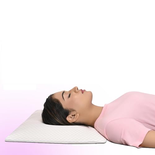 Image of RELAX COMPANY Ultra Slim Memory Foam Pillow | Thin Cervical Pillow for Neck Pain Relief and Support | Ultra Thin Orthopedic Pillow for Sleeping, Pack of 1 (White)